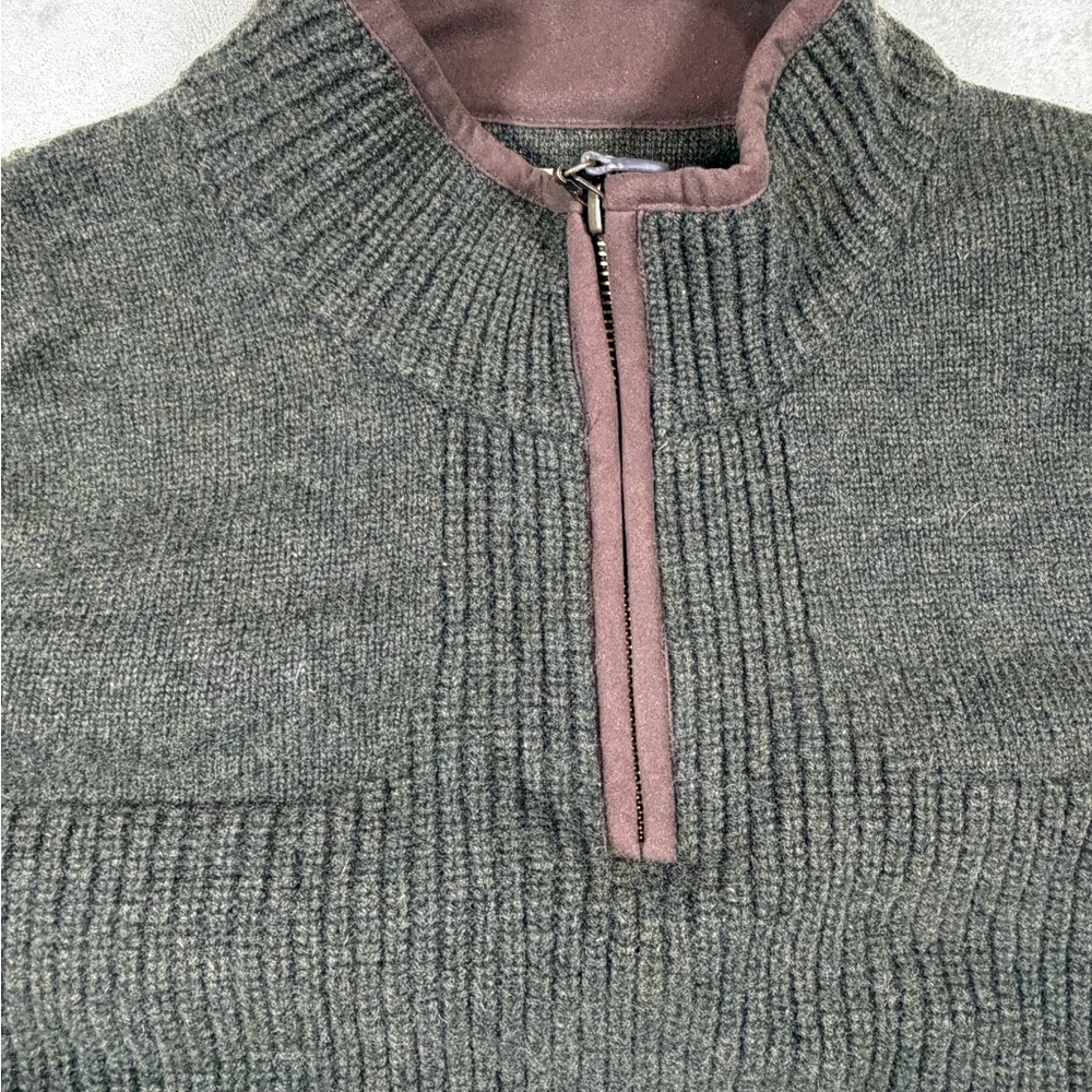 L.L. Bean Men's Size Small Waterfowl 100% Wool Charcoal Zip-Up Sweater - Picture 6 of 10